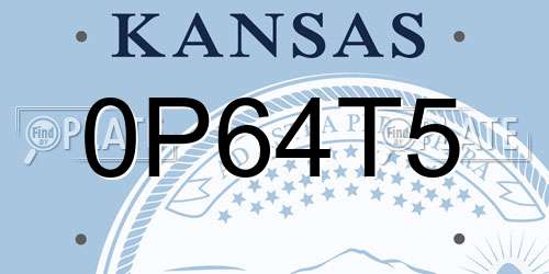 0P64T5 Kansas License Plate