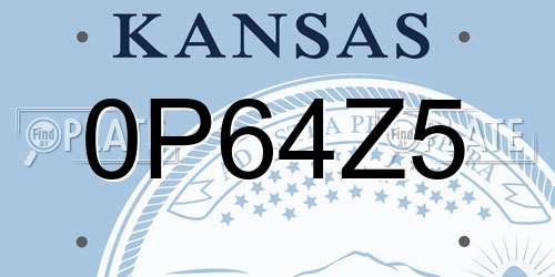 0P64Z5 Kansas License Plate