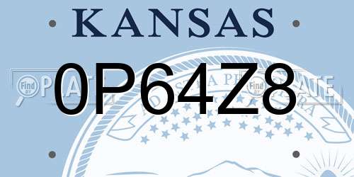0P64Z8 Kansas License Plate