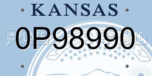 0P98990 Kansas License Plate