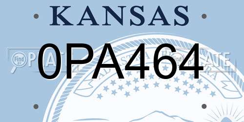 0PA464 Kansas License Plate