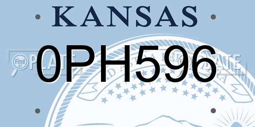 0PH596 Kansas License Plate