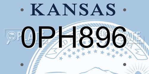 0PH896 Kansas License Plate