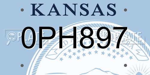 0PH897 Kansas License Plate