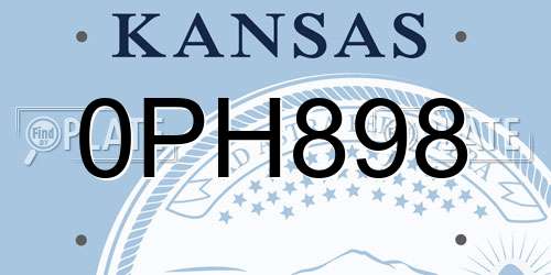 0PH898 Kansas License Plate