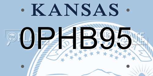 0PHB95 Kansas License Plate