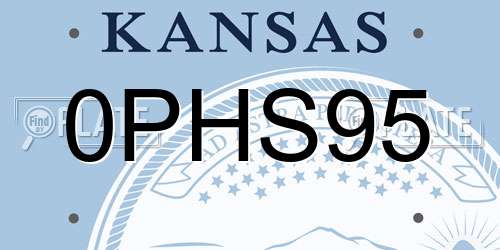 0PHS95 Kansas License Plate