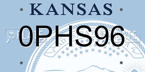 0PHS96 Kansas License Plate