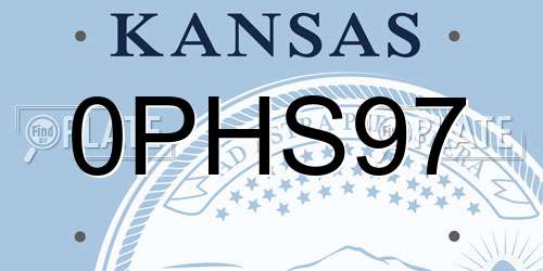 0PHS97 Kansas License Plate