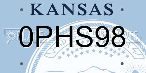 0PHS98 Kansas License Plate