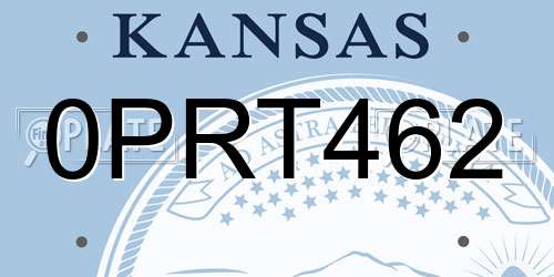 0PRT462 Kansas License Plate