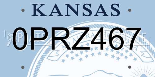 0PRZ467 Kansas License Plate