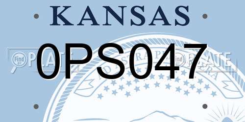 0PS047 Kansas License Plate