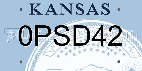 0PSD42 Kansas License Plate