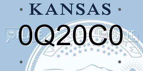 0Q20C0 Kansas License Plate