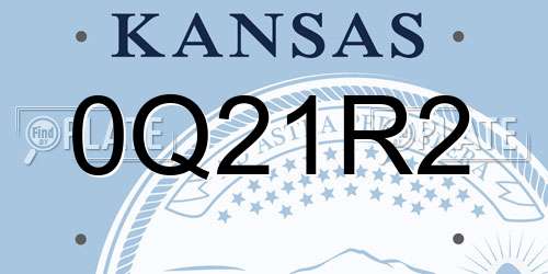 0Q21R2 Kansas License Plate