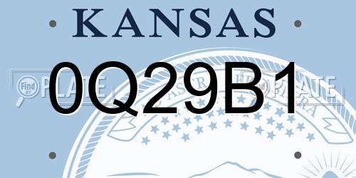 0Q29B1 Kansas License Plate