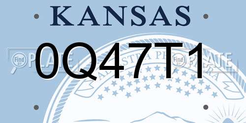 0Q47T1 Kansas License Plate