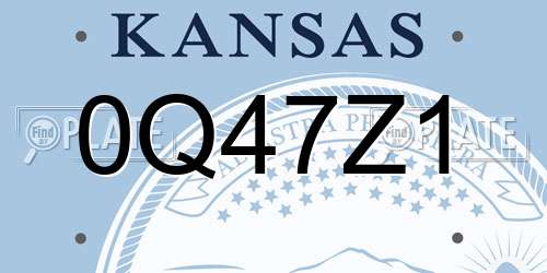0Q47Z1 Kansas License Plate