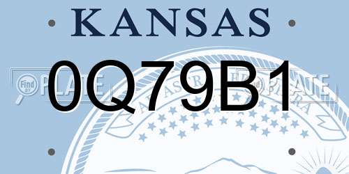 0Q79B1 Kansas License Plate