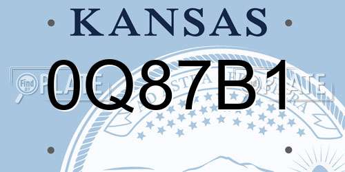 0Q87B1 Kansas License Plate
