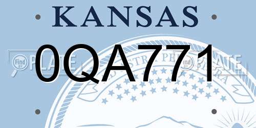 0QA771 Kansas License Plate