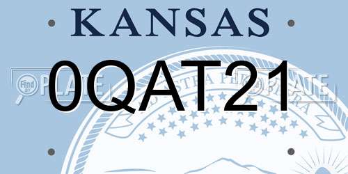 0QAT21 Kansas License Plate