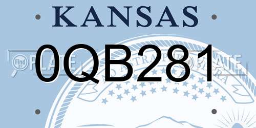 0QB281 Kansas License Plate