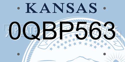 0QBP563 Kansas License Plate