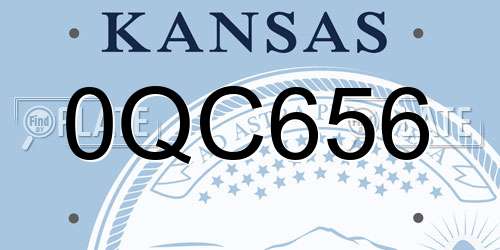 0QC656 Kansas License Plate