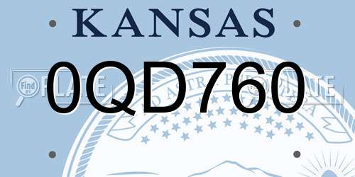 0QD760 Kansas License Plate