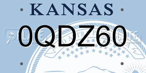 0QDZ60 Kansas License Plate