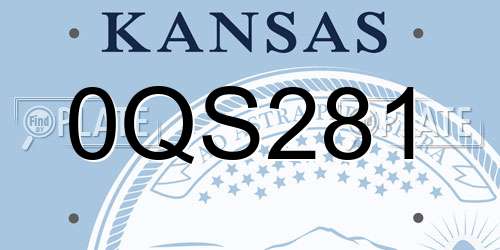 0QS281 Kansas License Plate