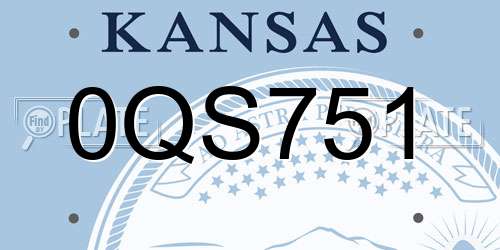 0QS751 Kansas License Plate