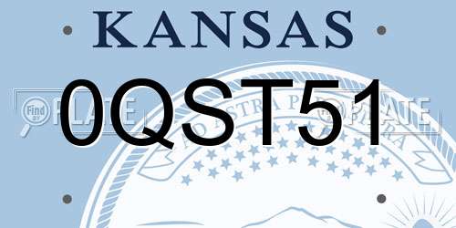 0QST51 Kansas License Plate