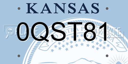 0QST81 Kansas License Plate