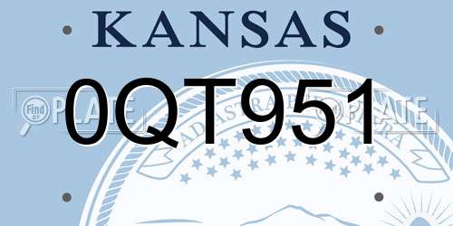 0QT951 Kansas License Plate