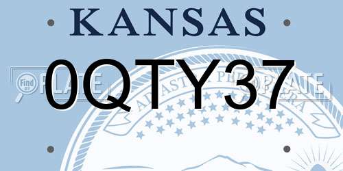 0QTY37 Kansas License Plate