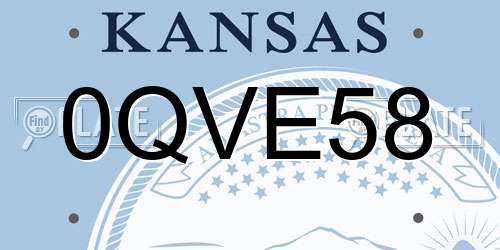 0QVE58 Kansas License Plate