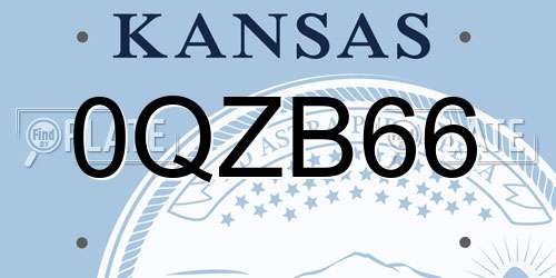0QZB66 Kansas License Plate