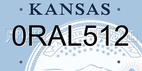 0RAL512 Kansas License Plate