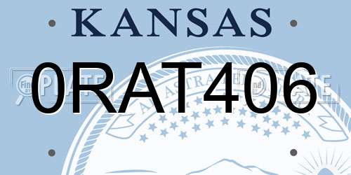0RAT406 Kansas License Plate