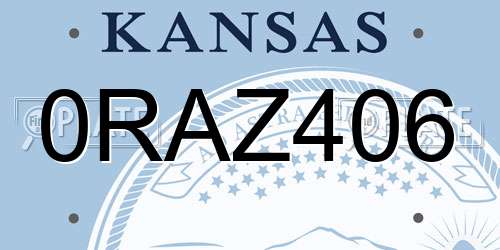 0RAZ406 Kansas License Plate