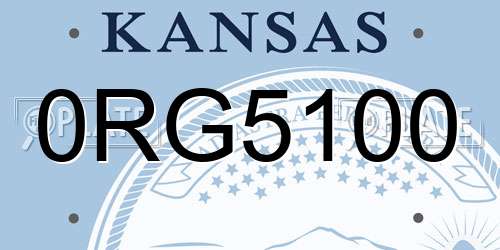 0RG5100 Kansas License Plate