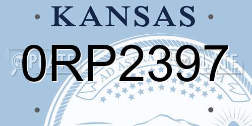 0RP2397 Kansas License Plate