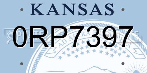 0RP7397 Kansas License Plate