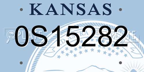 0S15282 Kansas License Plate