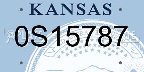 0S15787 Kansas License Plate