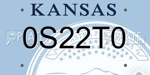 0S22T0 Kansas License Plate
