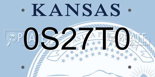0S27T0 Kansas License Plate
